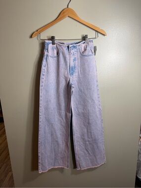 GAP Light Pink Washed Wide-Leg Jeans